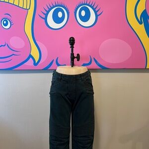 Balmain Green Biker Moto Pants Jeans